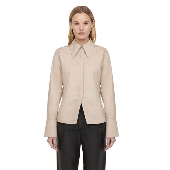 B23 Anine Bing Tiffany Shirt Womens Medium Minimalist Office Preppy Corporate - Picture 1 of 9